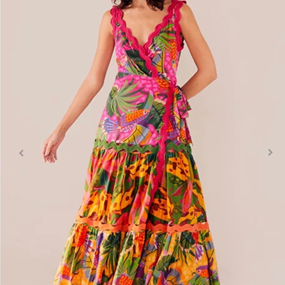 Colorful Farm Rio wrap dress SZ M